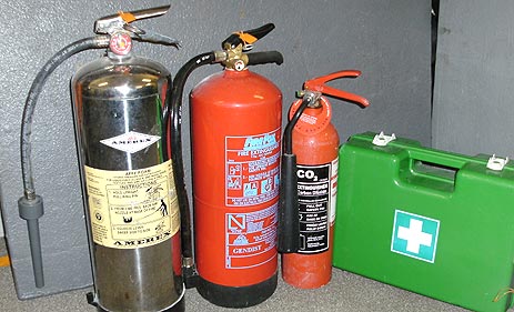fire extinguishers and fire blankets